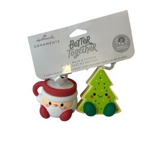 Hallmark Better Together‎ Milk & Cookie Magnetic Christmas Ornament Set New